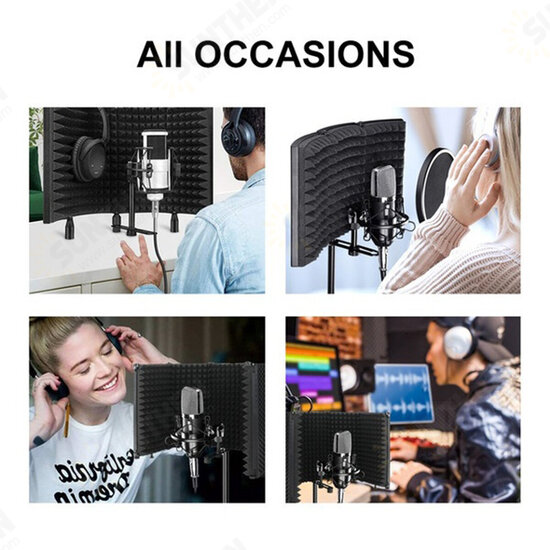 Foldable Microphone Acoustic Isolation Shield Acoustic Foams Studio Panel for Recording Live Broadcast Microphone Accessories Foldable Microphone Acoustic Isolation Shield Acoustic Foams Studio Panel for Recording Live Broadcast Microphone Accessories