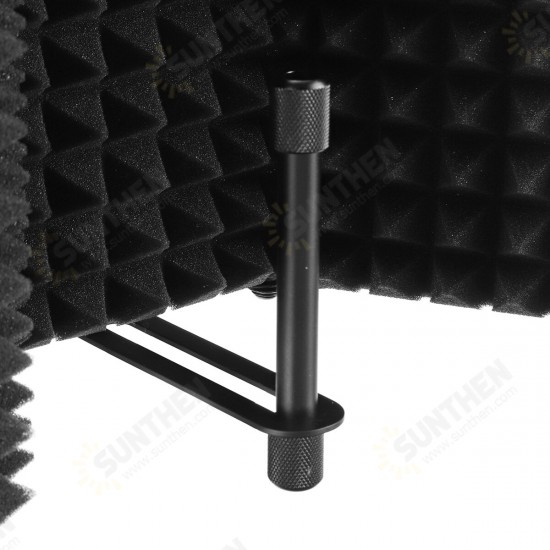 Foldable Microphone Acoustic Isolation Shield Acoustic Foams Studio Three-door Noise Enclosure Panel Filter Foldable Microphone Acoustic Isolation Shield Acoustic Foams Studio Three-door Noise Enclosure Panel Filter