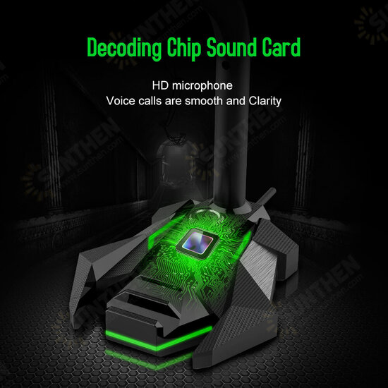 GK Multifunctional USB 3.5mm LED Wired Omnidirectionnel Game Microphone with Dual Mics with HD Smart Sound Card for Computer Laptop GK Multifunctional USB 3.5mm LED Wired Omnidirectionnel Game Microphone with Dual Mics with HD Smart Sound Card for Computer Laptop