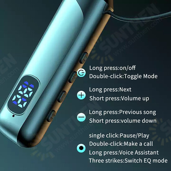 H6 Wireless Earphone bluetooth V5.3 HiFi Sound 400mAh LED Battery Display Waterproof Soft Wire Sports Neck Hanging Headset H6 Wireless Earphone bluetooth V5.3 HiFi Sound 400mAh LED Battery Display Waterproof Soft Wire Sports Neck Hanging Headset