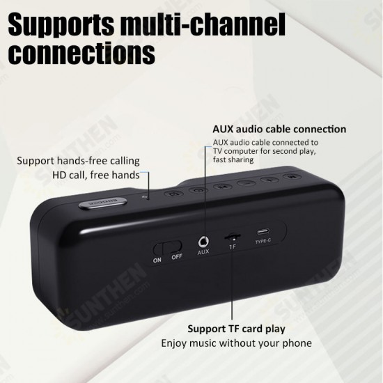 HF16 5W bluetooth 5.0 Speaker Portable Speaker HiFi Stereo Subwoofer Surround Sound 1200mAh Battery Digital Display FM Radio Alarm Clock Support AUX TF Card Play Outdoor Wireless Speaker HF16 5W bluetooth 5.0 Speaker Portable Speaker HiFi Stereo Subwoofer Surround Sound 1200mAh Battery Digital Display FM Radio Alarm Clock Support AUX TF Card Play Outdoor Wireless Speaker