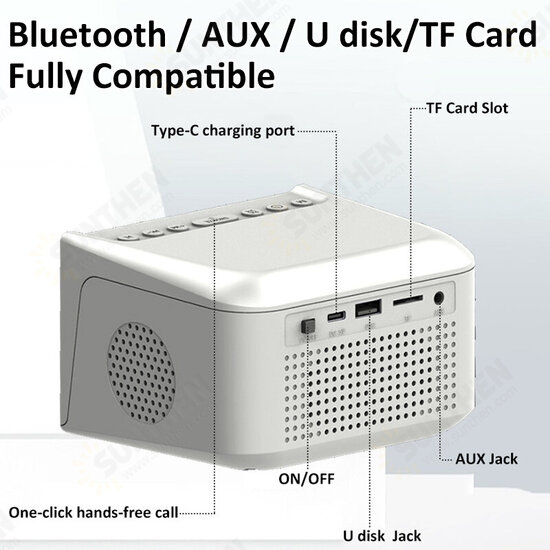 HF18W 10W bluetooth 5.0 Speaker Portable Speaker HiFi Stereo Subwoofer Surround Sound HD Audio 1000mAh Battery LED Display FM Radio Alarm Clock Phone Charger Hands-free Calls HF18W 10W bluetooth 5.0 Speaker Portable Speaker HiFi Stereo Subwoofer Surround Sound HD Audio 1000mAh Battery LED Display FM Radio Alarm Clock Phone Charger Hands-free Calls