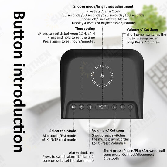HF18W 10W bluetooth 5.0 Speaker Portable Speaker HiFi Stereo Subwoofer Surround Sound HD Audio 1000mAh Battery LED Display FM Radio Alarm Clock Phone Charger Hands-free Calls HF18W 10W bluetooth 5.0 Speaker Portable Speaker HiFi Stereo Subwoofer Surround Sound HD Audio 1000mAh Battery LED Display FM Radio Alarm Clock Phone Charger Hands-free Calls