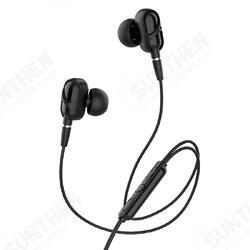 M62 3.5mm In-ear Stereo Earphone Dual Drive Headphones with Mic for iPhone Samsung