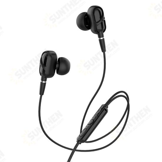 M62 3.5mm In-ear Stereo Earphone Dual Drive Headphones with Mic for iPhone Samsung M62 3.5mm In-ear Stereo Earphone Dual Drive Headphones with Mic for iPhone Samsung