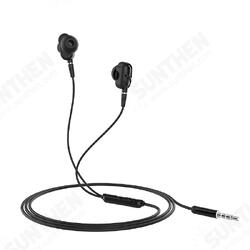 M62 3.5mm In-ear Stereo Earphone Dual Drive Headphones with Mic for iPhone Samsung