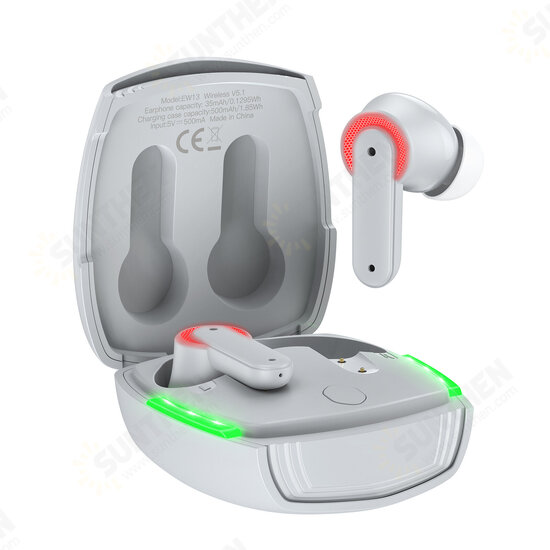 EW13 TWS bluetooth 5.1 Earbuds ENC Noise Reduction 13mm Large Driver LED Colorful Lights HiFi Stereo Earphone Long Battery Life Headphones with Mic EW13 TWS bluetooth 5.1 Earbuds ENC Noise Reduction 13mm Large Driver LED Colorful Lights HiFi Stereo Earphone Long Battery Life Headphones with Mic