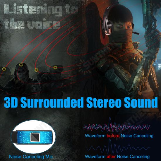 V-6 Gaming Headset Computer Headphone LED Luminous Headset Surround Sound Bass RGB Game With Microphone