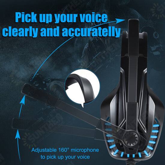 V-6 Gaming Headset Computer Headphone LED Luminous Headset Surround Sound Bass RGB Game With Microphone