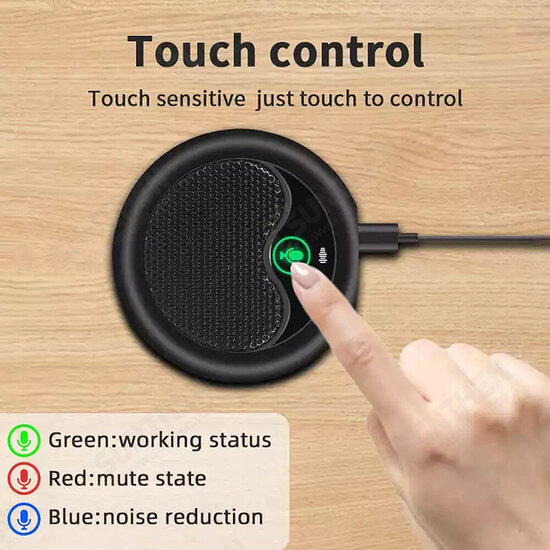 MI656 USB Desktop Microphone Noise Cancelling Touch Control Meeting Recording Mic for Laptop PC Tablet MI656 USB Desktop Microphone Noise Cancelling Touch Control Meeting Recording Mic for Laptop PC Tablet