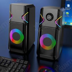 K201 Computer Speaker 2.0 Channel Desktop Speaker RGB Colorful Light Stereo Satellite Speaker