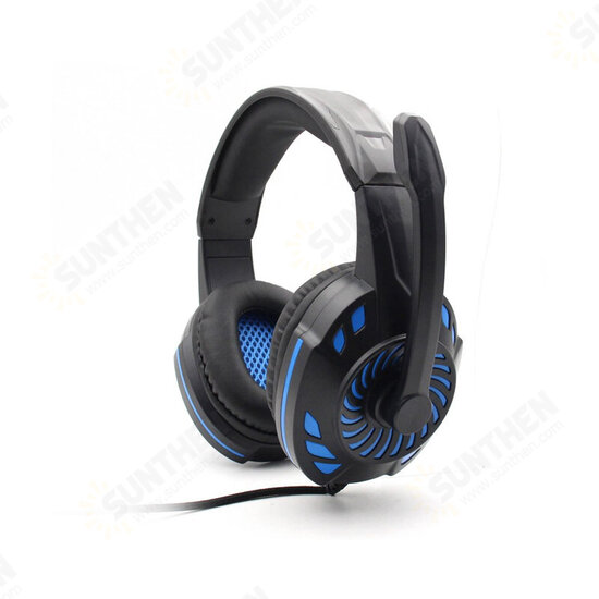 S60 Wired Gaming Headphones 40mm Dynamic Noise Reduction Headset 3.5mm Adjustable Head-Mounted Gaming Earphone with Mic