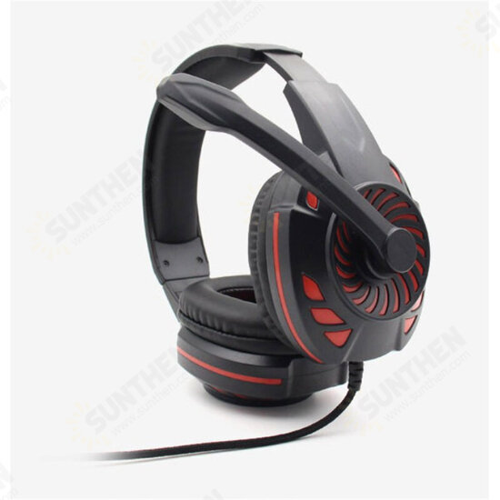 S60 Wired Gaming Headphones 40mm Dynamic Noise Reduction Headset 3.5mm Adjustable Head-Mounted Gaming Earphone with Mic