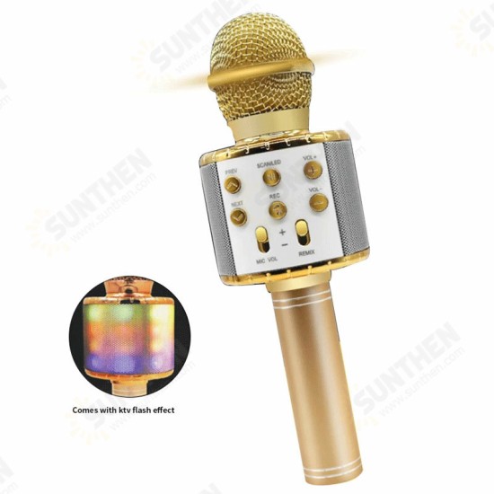 Karaoke 858L microphone with LED Lights, bluetooth, Studio microphone, Corner Recorder Karaoke 858L microphone with LED Lights, bluetooth, Studio microphone, Corner Recorder