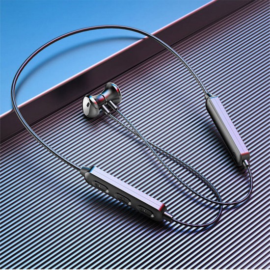 LP-BT95 TWS bluetooth 5.0 Earphone HiFi Stereo Deep Bass IPX5 Waterproof Auto Pairing Smart Magnet Flexible Silicone Neck-mounted Semi-in-ear Sports Headphone