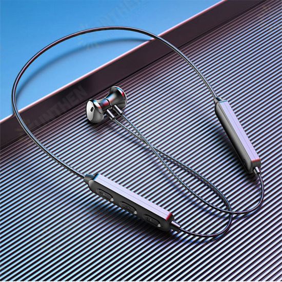 LP-BT95 TWS bluetooth 5.0 Earphone HiFi Stereo Deep Bass IPX5 Waterproof Auto Pairing Smart Magnet Flexible Silicone Neck-mounted Semi-in-ear Sports Headphone