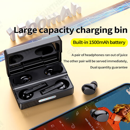 MC BH207 TWS bluetooth 5.2 Earbuds with Two Pairs AAC HiFi Stereo Earphone 1200mAh Long Endurance Headphones with Mic MC BH207 TWS bluetooth 5.2 Earbuds with Two Pairs AAC HiFi Stereo Earphone 1200mAh Long Endurance Headphones with Mic