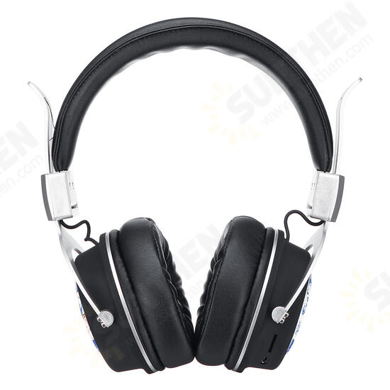 MH5 Wireless bluetooth 5.0 Headphone Foldable Pattern 3D Stereo TF Card AUX Headphone with Mic