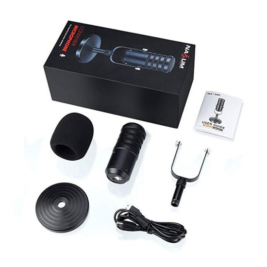 USB Condenser Microphone Metal Recording Mic for Computer Podcasting Interviews Field Recordings Conference Calls