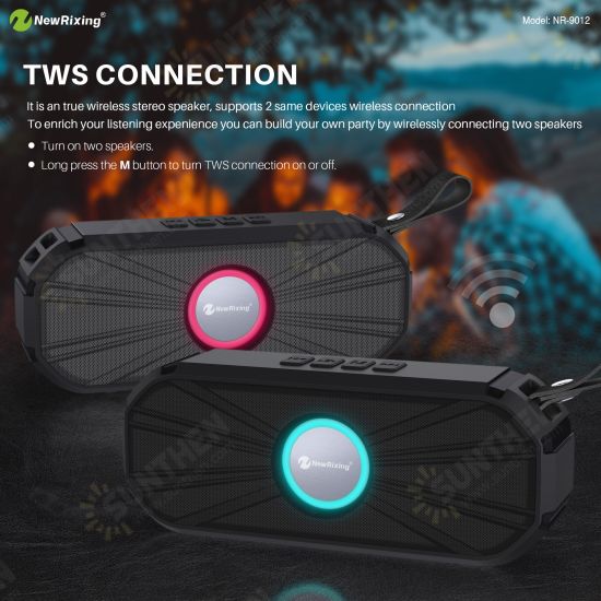 NR-9012 bluetooth 5.0 Subwoofer Outdoor Support FM Radio TF Card HD Bass Stereo Portable Speaker with RGB Breathing Light NR-9012 bluetooth 5.0 Subwoofer Outdoor Support FM Radio TF Card HD Bass Stereo Portable Speaker with RGB Breathing Light