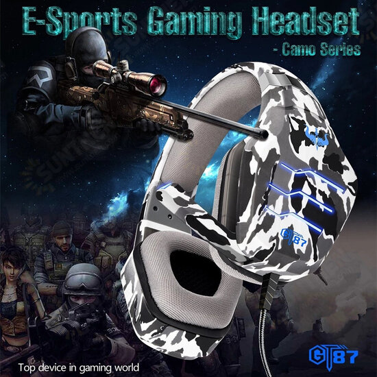 GT87 Wired Gaming Headset E-Sports with Microphone LED Stereo Surround HiFi Headphone for PC Laptop Gamer GT87 Wired Gaming Headset E-Sports with Microphone LED Stereo Surround HiFi Headphone for PC Laptop Gamer