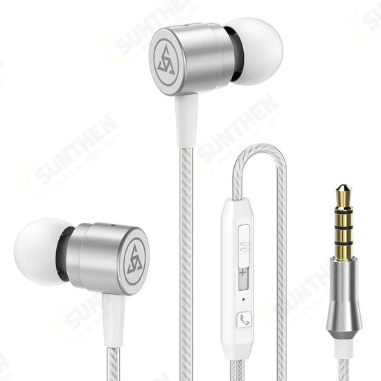 PTM D1 Stereo Bass Sport Earphone Volume Control Metal In-ear Headphone with Mic PTM D1 Stereo Bass Sport Earphone Volume Control Metal In-ear Headphone with Mic