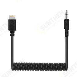 PU514 3.5mm TRRS Male to 8 Pin Live Microphone Audio Adapter Spring Coiled Cable for DJI OSMO Pocket Smartphones Cable Stretching to 100cm PU514 3.5mm TRRS Male to 8 Pin Live Microphone Audio Adapter Spring Coiled Cable for DJI OSMO Pocket Smartphones Cable Stretching to 100cm