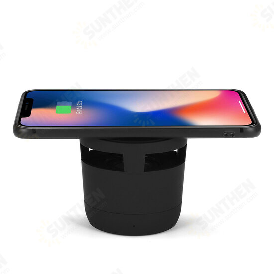 Portable 5W 2-in-1 Wireless Charger bluetooth Hifi Stereo Speaker Music Player Built-in 300mA Battery Portable 5W 2-in-1 Wireless Charger bluetooth Hifi Stereo Speaker Music Player Built-in 300mA Battery