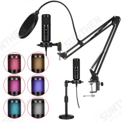 Professional LED RGB USB Condenser Microphone Stand Set For Computer Laptop Professional LED RGB USB Condenser Microphone Stand Set For Computer Laptop