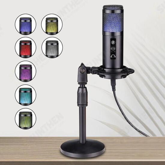 Professional LED RGB USB Condenser Microphone Stand Set For Computer Laptop Professional LED RGB USB Condenser Microphone Stand Set For Computer Laptop