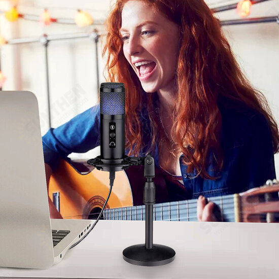 Professional LED RGB USB Condenser Microphone Stand Set For Computer Laptop Professional LED RGB USB Condenser Microphone Stand Set For Computer Laptop