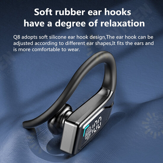 Q8 TWS bluetooth 5.2 Earphone HiFi Stereo Panoramic Sound 8mm Moving Coil Unit CVC Noise Cancelling IPX7 Waterproof LED Digital Display Call Broadcast In-ear Earhook Sports Headphone with Mic Q8 TWS bluetooth 5.2 Earphone HiFi Stereo Panoramic Sound 8mm Moving Coil Unit CVC Noise Cancelling IPX7 Waterproof LED Digital Display Call Broadcast In-ear Earhook Sports Headphone with Mic