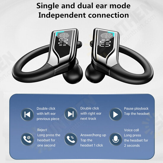 Q8 TWS bluetooth 5.2 Earphone HiFi Stereo Panoramic Sound 8mm Moving Coil Unit CVC Noise Cancelling IPX7 Waterproof LED Digital Display Call Broadcast In-ear Earhook Sports Headphone with Mic Q8 TWS bluetooth 5.2 Earphone HiFi Stereo Panoramic Sound 8mm Moving Coil Unit CVC Noise Cancelling IPX7 Waterproof LED Digital Display Call Broadcast In-ear Earhook Sports Headphone with Mic