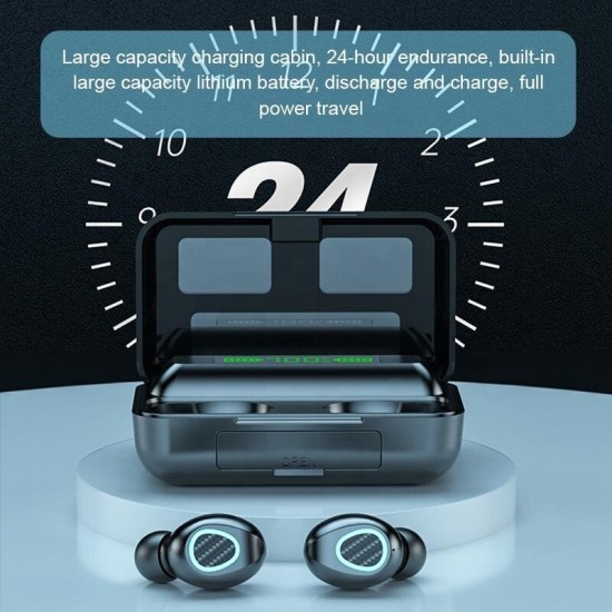 R15 TWS bluetooth 5.1 Earbuds LED Display Game Low Latency HiFi Stereo Earphone 2000mAh Long Endurance Waterproof Headphones with Mic