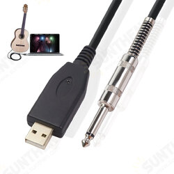 US48S USB To 6.35mm Electric Guitar Bass Cable Single Track PC Instrument Cable Audio Adapter Converter USB Guitar Cable 2/3m US48S USB To 6.35mm Electric Guitar Bass Cable Single Track PC Instrument Cable Audio Adapter Converter USB Guitar Cable 2/3m