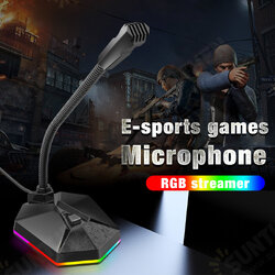 RGB Computer Microphone Wired Microphone Gaming Microphone Desktop Laptop USB Microphone for Podcast Video Game RGB Computer Microphone Wired Microphone Gaming Microphone Desktop Laptop USB Microphone for Podcast Video Game
