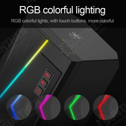 GS520 RGB Game Speaker Anvil Aux 3.5mm Stereo Surround Music Soundbar for Computer 2.0 PC Home Notebook TV Loudspeaker