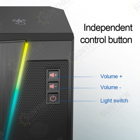 GS520 RGB Game Speaker Anvil Aux 3.5mm Stereo Surround Music Soundbar for Computer 2.0 PC Home Notebook TV Loudspeaker GS520 RGB Game Speaker Anvil Aux 3.5mm Stereo Surround Music Soundbar for Computer 2.0 PC Home Notebook TV Loudspeaker