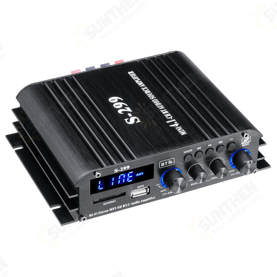S-299 4x400W bluetooth Power Amplifier 4.1 Channel Hifi Amplifier Home Car Use with Remote Control S-299 4x400W bluetooth Power Amplifier 4.1 Channel Hifi Amplifier Home Car Use with Remote Control