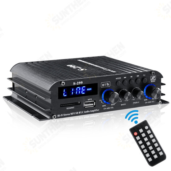 S-299 4x400W bluetooth Power Amplifier 4.1 Channel Hifi Amplifier Home Car Use with Remote Control S-299 4x400W bluetooth Power Amplifier 4.1 Channel Hifi Amplifier Home Car Use with Remote Control