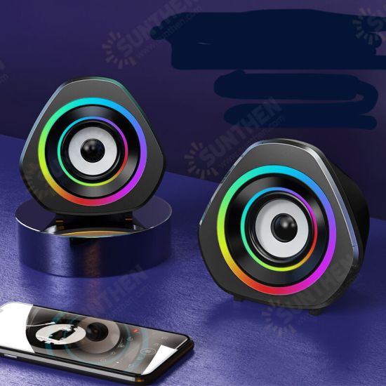 V-119 bluetooth 5.0 Soundbox 2.0 Loudspeaker with RGB Colorful Breathing LED Light Computer Speakers