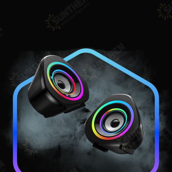 V-119 bluetooth 5.0 Soundbox 2.0 Loudspeaker with RGB Colorful Breathing LED Light Computer Speakers