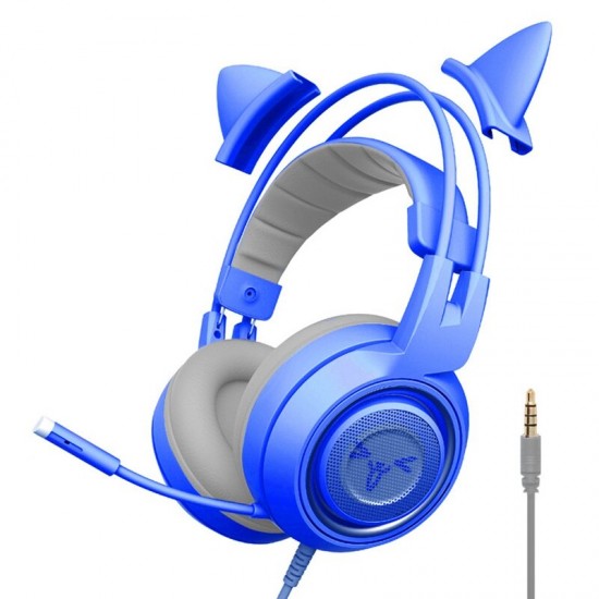 G951S Cat Ear Headphones Over-Ear Headphones Gaming Headset with Mic for PS4 for PS5 Computer