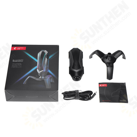 T1 USB Wired RGB Light Gaming Condenser Microphone Plug and Play Type-C Cardioid Pattern Desktop Microphone T1 USB Wired RGB Light Gaming Condenser Microphone Plug and Play Type-C Cardioid Pattern Desktop Microphone