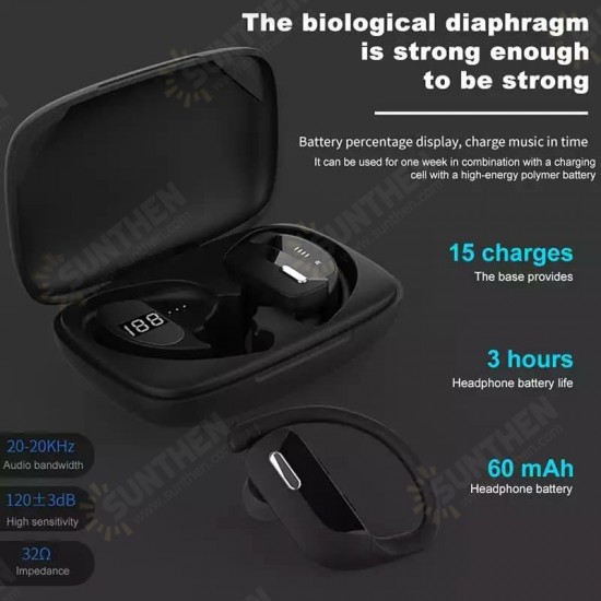 T17 TWS bluetooth 5.0 Earphone HiFi Stereo Deep Bass 14mm Moving Coil AAC HD Audio CVC Noise Reduction 600mAh Battery IPX5 Waterproof Auto Pairing LED Digital Display Earbuds In-ear Sports Headphone with Mic T17 TWS bluetooth 5.0 Earphone HiFi Stereo Deep Bass 14mm Moving Coil AAC HD Audio CVC Noise Reduction 600mAh Battery IPX5 Waterproof Auto Pairing LED Digital Display Earbuds In-ear Sports Headphone with Mic