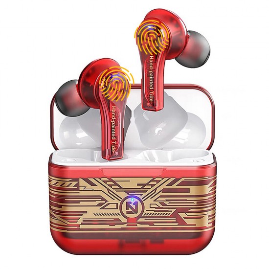 TS-200 TWS bluetooth 5.0 Earphone Hifi Stereo BASS Audio HD Calls Active Noise Cancelling 400mAh Battery Capacity Touch Control Low Latency Sports In-Ear Headphone with Mic