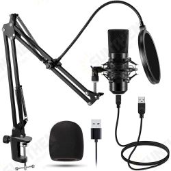 USB 48KHZ/192KHZ Condenser Microphone Cardioid Pattern HiFi Noise Reduction Microphone with Stable Tripod USB 48KHZ/192KHZ Condenser Microphone Cardioid Pattern HiFi Noise Reduction Microphone with Stable Tripod