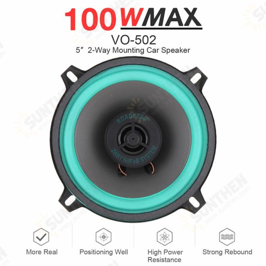 VO-502 5inch 2-Way Mounting Car Speaker 100W Car Stereo Speaker HiFi Audio Vehicle Coaxial Speaker Auto Audio Loudspeaker VO-502 5inch 2-Way Mounting Car Speaker 100W Car Stereo Speaker HiFi Audio Vehicle Coaxial Speaker Auto Audio Loudspeaker