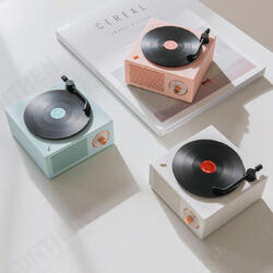 Retro Turntable Wireless Mini Bluetooth 5.0 Speaker Portable Subwoofer, 8 Hours Working Time Retro Turntable Wireless Mini Bluetooth 5.0 Speaker Portable Subwoofer, 8 Hours Working Time