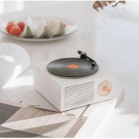 Retro Turntable Wireless Mini Bluetooth 5.0 Speaker Portable Subwoofer, 8 Hours Working Time